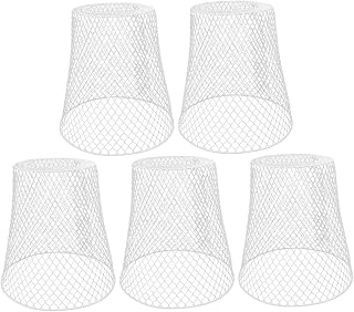 5 Piece Mesh Designed Iron Plant Protector for Flowerpot Garden | White Outdoor Protection, Portable Sturdy Cover, Five Pieces for Plant Care and Flowerpot Use