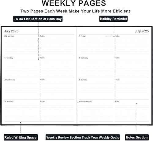 Miniatura 4 de Agenda 2024  Agenda semanal 2024 de 8.5 x 11 pulgadas, de enero de 2024 a diciembre de 2024, agenda semanal y mensual 2024 con cubierta de tela,