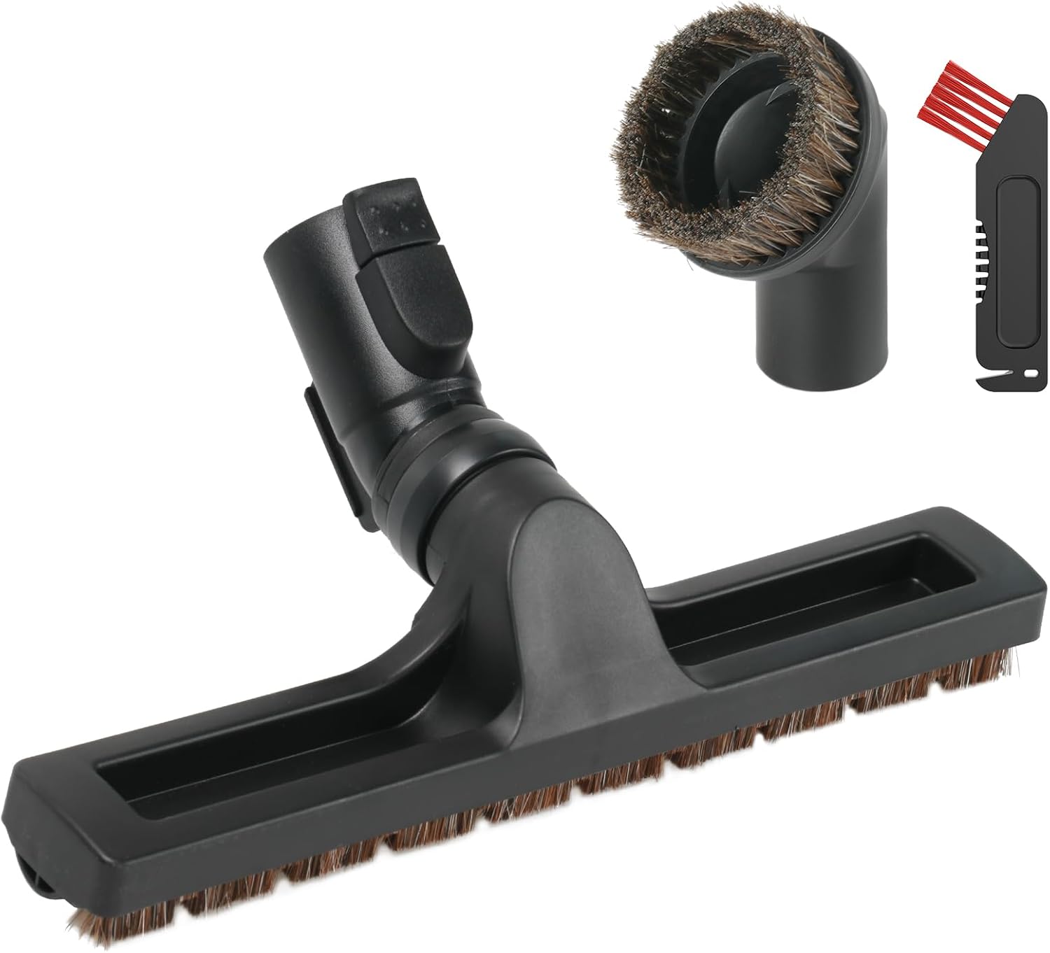 Horsehair Floor Brush Set, Compatible With Miele C1 C2 C3 CX1 Vacuum Cleaners, Soft Bristles Floorhead Vacuum Attachments for Hard Floor Cleaning (Hardwood Brush)