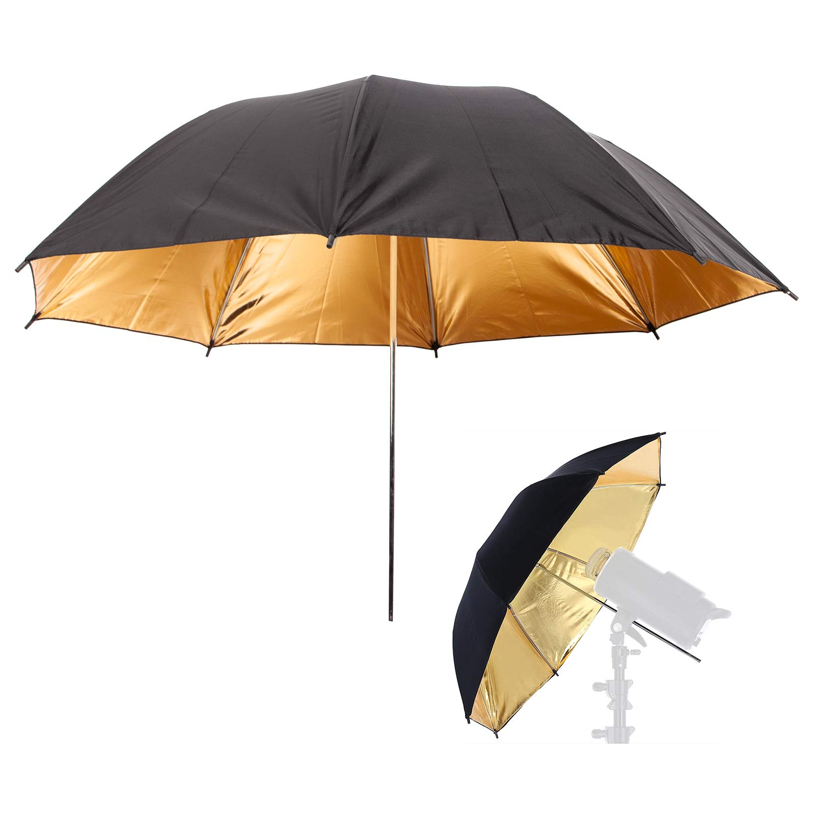 Photo Studio 109 cm złoty czarny parasol, odblaskowy, fotografia błyskowa parasol do nagrywania zdjęć w studiu wideo