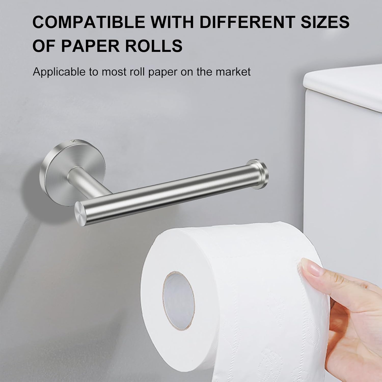 Toilet Paper Holder Wall Mount Screw-in Silver Bathroom Toilet Paper Roll Holders 304 Stainless Steel Tissue Holder for Bathroom Hardware Accessories