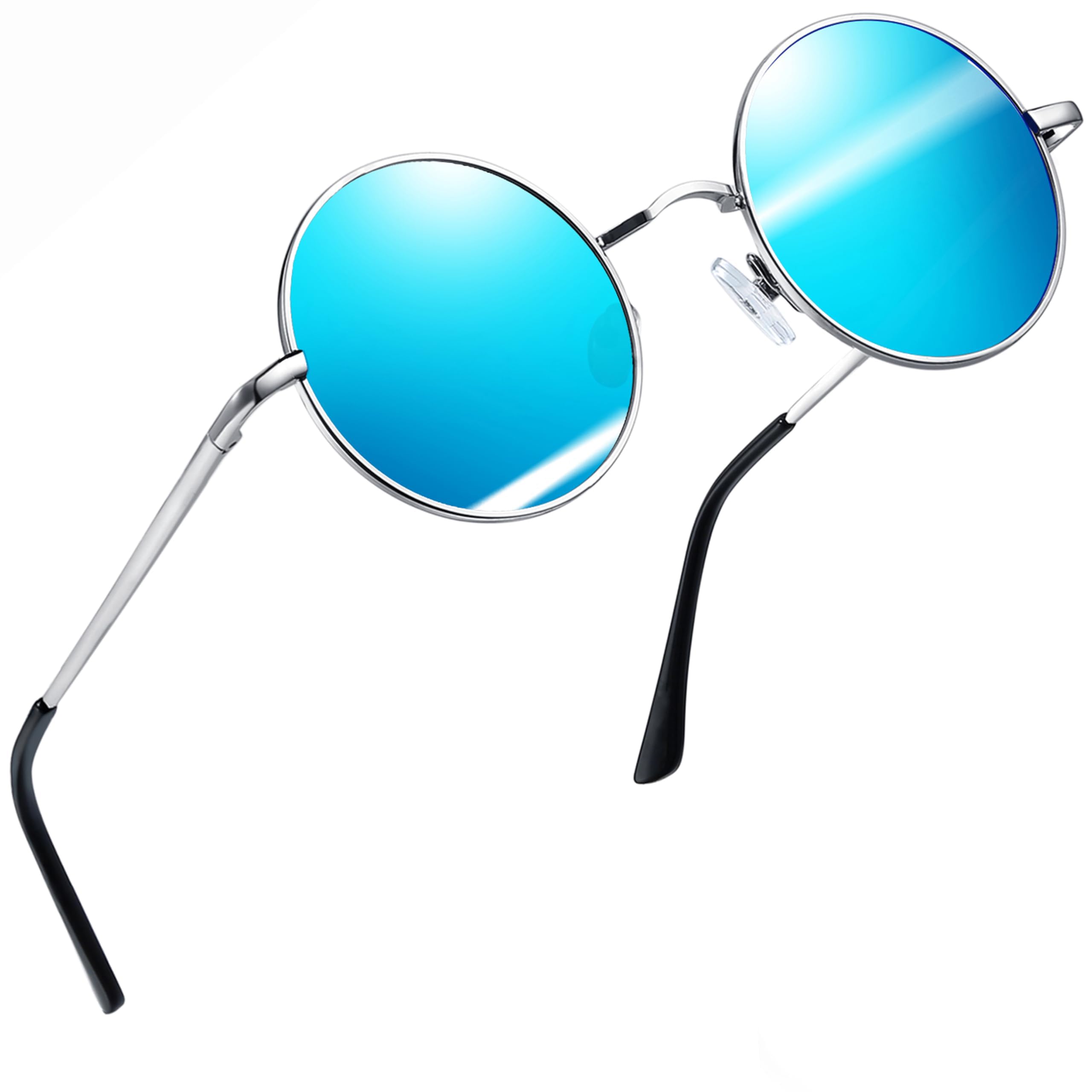 Joopin Round Polarized Sunglasses for Men Women, UV Protection Sun Glasses Small Circle Hippie Lennon Shades Sunglasses