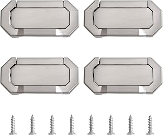 MOROBOR Brushed Silver Invisible Drawer Pulls, 4 Pcs Hidden Furniture Ha...
