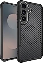 Dahkoiz for Galaxy S25 FE Case, Magnetic MagSafe Accessories Compatible, Full Coverd Camera Protection, Slim & Rugged Carbon Fiber Phone Case for Samsung Galaxy S25 FE, Black