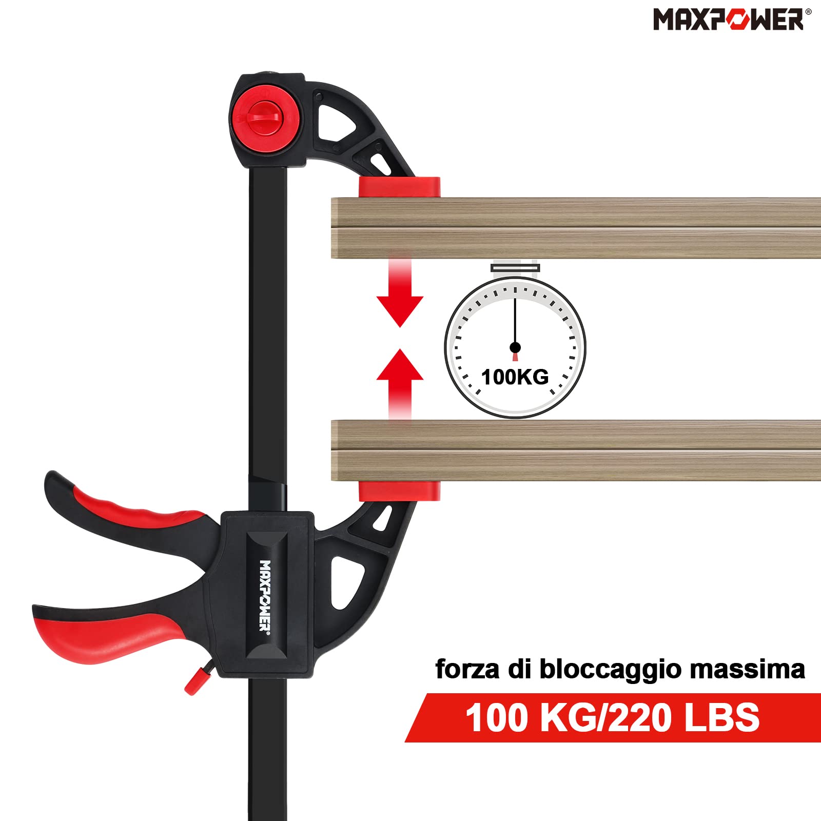 MAXPOWER Morsetto A Vite 160x60 Mm Per Banchi Da Lavoro MFT, Forza Di Serraggio 220 Kg