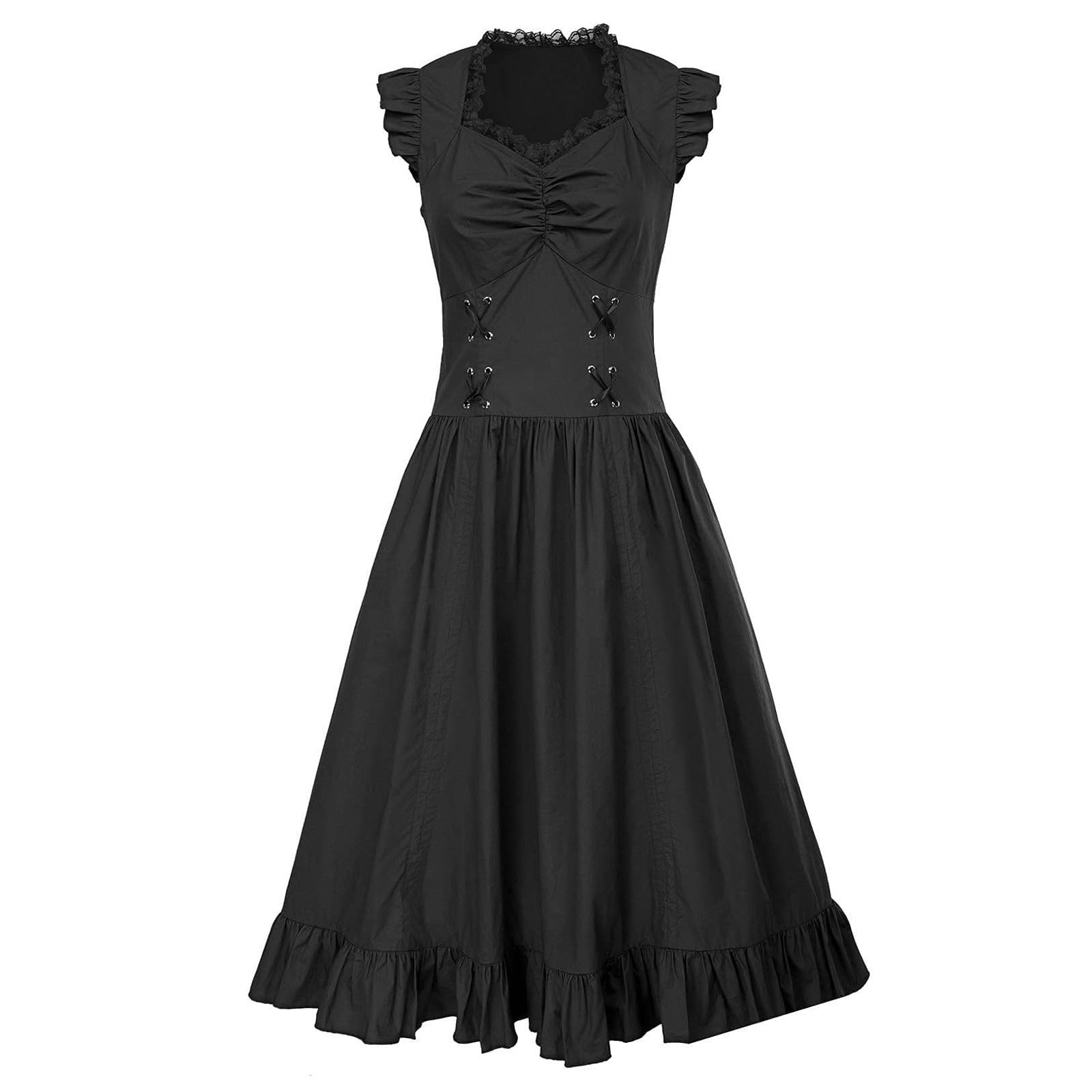 Mittelalter Kleid Damen Renaissance Kostüm Gothic Langarm Kleidung Maxi | Retro Corsagenkleid, Faschingskostüm, Korsett Kleid,Steampunk Outfit,Viktorianisches Kostüme, für Cosplay Karneval Halloween