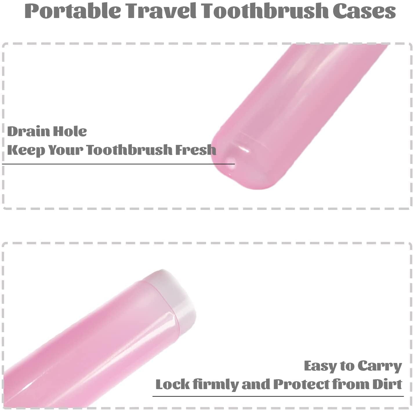 G.Fidel Travel Toothbrush Case Holder, Breathable Portable Toothbrush Container, Clear Toothbrush Holder for Home Trip Camping for Traveling Kit for Kids and Adult Toothbrush Covers (Pack of 4) 1