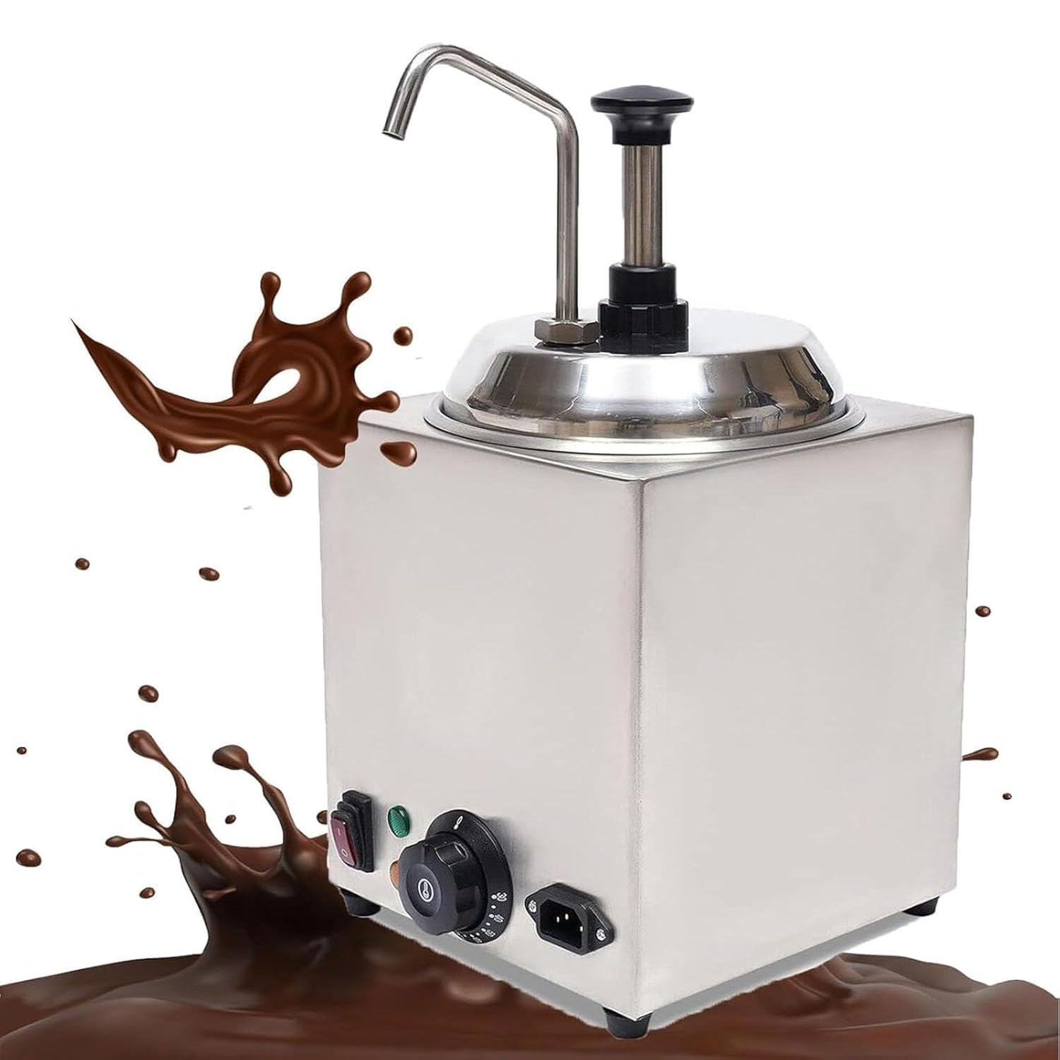 Dispensador eléctrico de queso con capacidad de 2,5 L, calentador de salsa de mantequilla de caramelo, rango de temperatura de 30 a 110 grados Celsius, conservación del calor las 24 horas