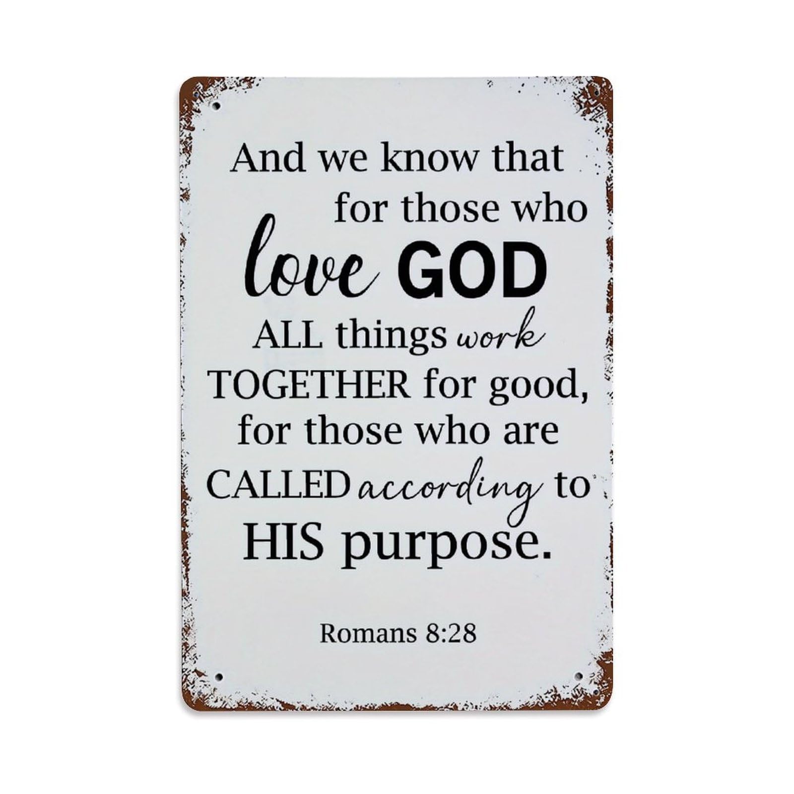 Bliveurn Vintage Bible Verse Inspirational Quote Sign Retro Metal Tin Sign, Metal Poster For Home, Gaming Room, Studio Workshop,Bar,Garage Wall Art Decor 8X12 Inch