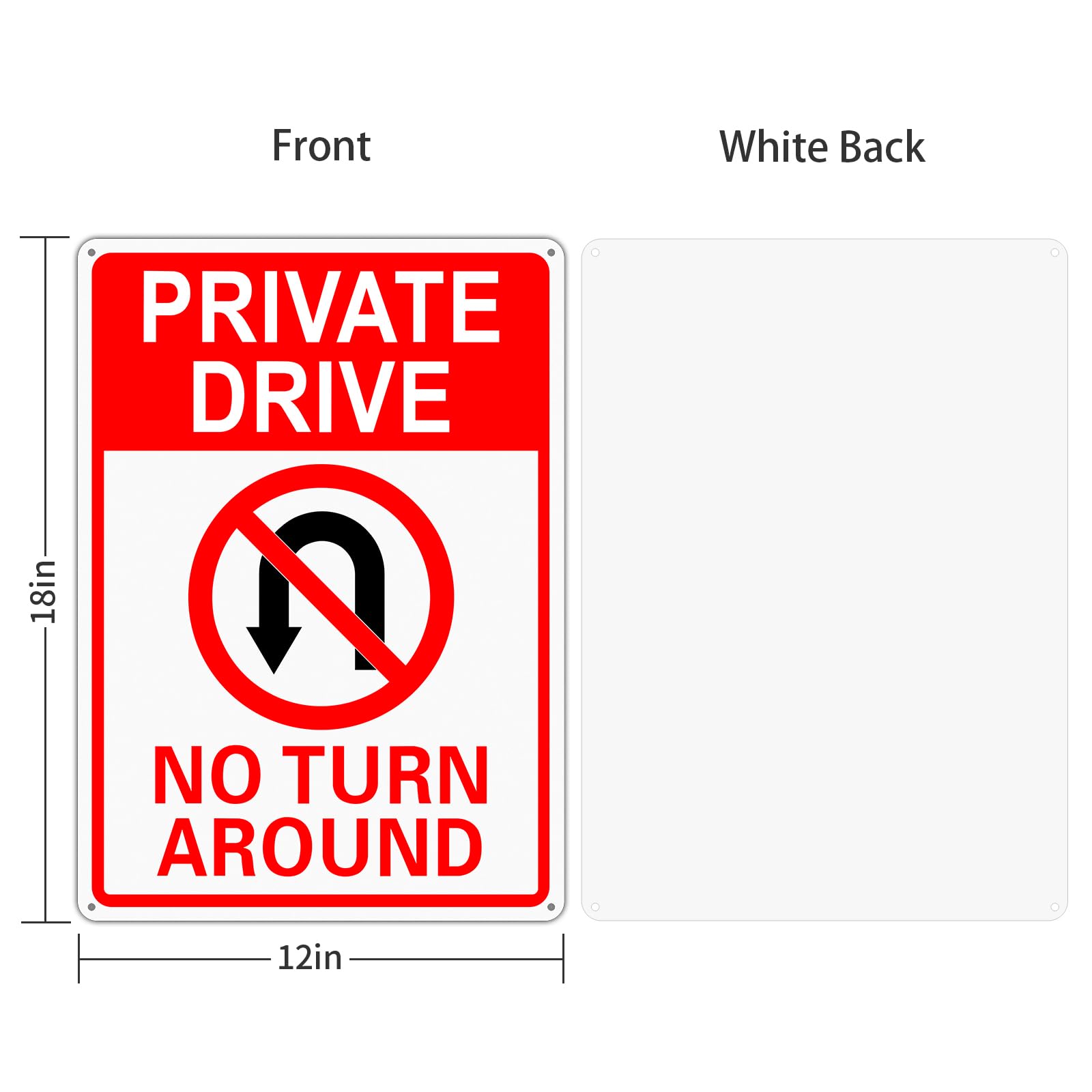 ●NO TURN AROUND Amazon.com: Private Driveway No Turn Around Sign, 6