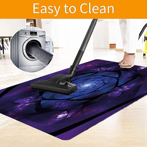 Miniatura 5 de Tapete para silla de escritorio de madera dura con diseño de mandala y diseño de flores del universo psicodélico místico en el espacio, protege el