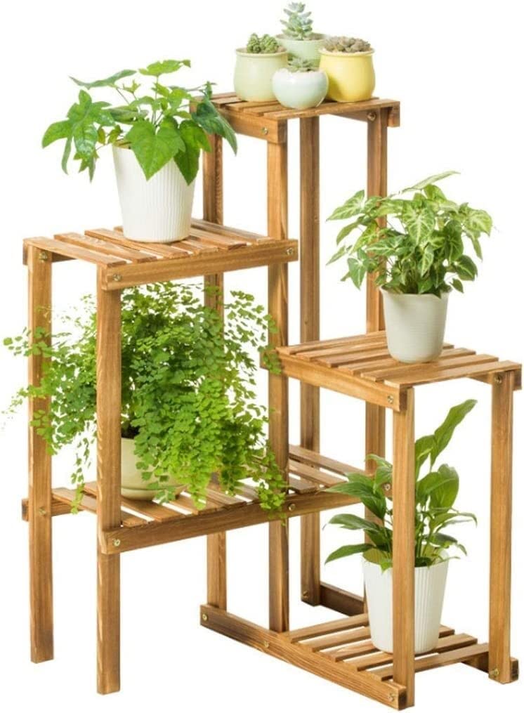 JvFbjLF Plant Stand Solid Wood Flower Stand Multi-level Floor Planter Living Room Indoor Pot Stand Balcony Planter Flower Stand