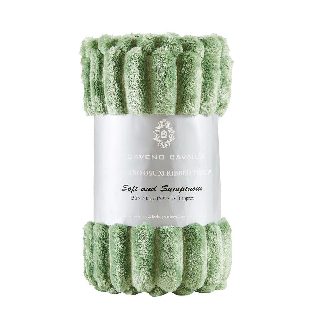 Luxury Chunky Ribbed Cord Fleece Throw – Ultra Soft Plush Blanket for Bed, Sofa & Couch – Warm, Lightweight, Cozy & Hypoallergenic All-Season Comfort (Green, 150 x 200cm)