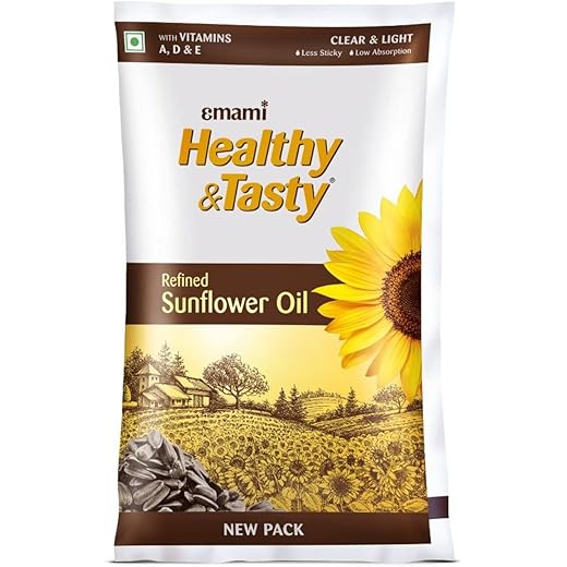 Emami Healthy & Tasty Refined Sunflower Oil 825g Pouch