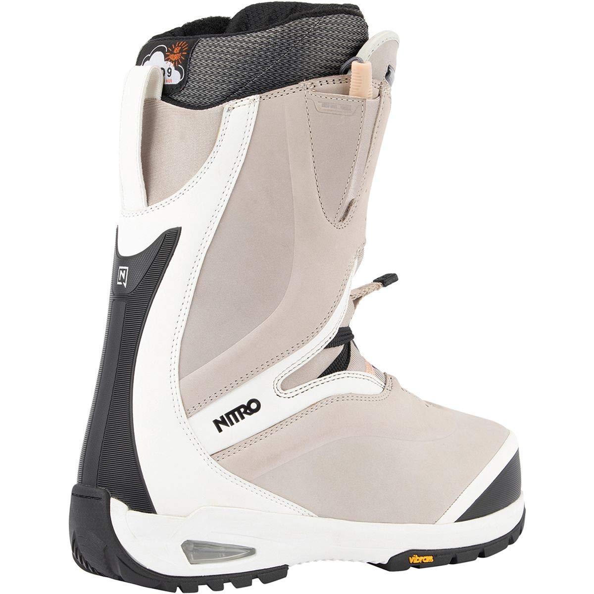 Nitro Snowboards Bianca TLS '20 Premium All Mountain Freeride Freestyle - Sistema di allacciatura rapida per barca da snowboard