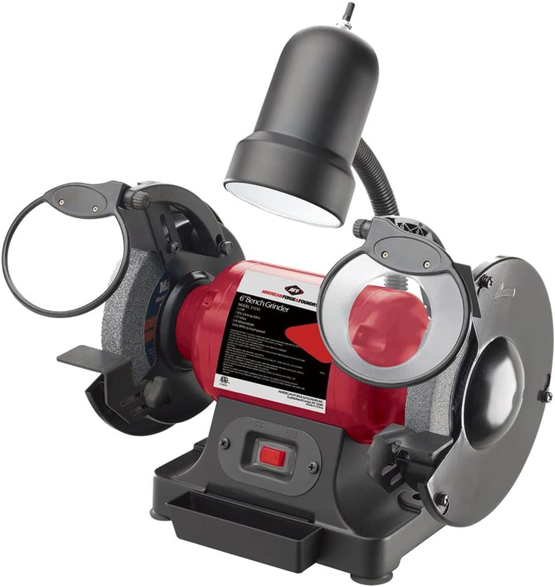 AFF 1/2 HP 6" Bench Grinder, 120V, 2.8 Amp, 3/4" Wheel Width, 31510