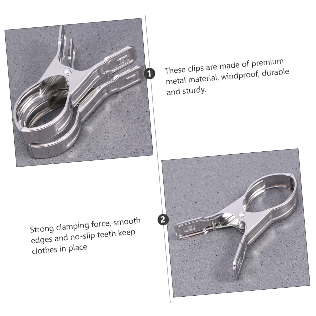 Ciieeo 2 Set Mollette Acciaio Inossidabile Antiscivolo Per Asciugatura Dei Vestiti Clip Per Biancheria Per Esterni E Interni Resistente E Facile Da Usare 12 Pezzi*2