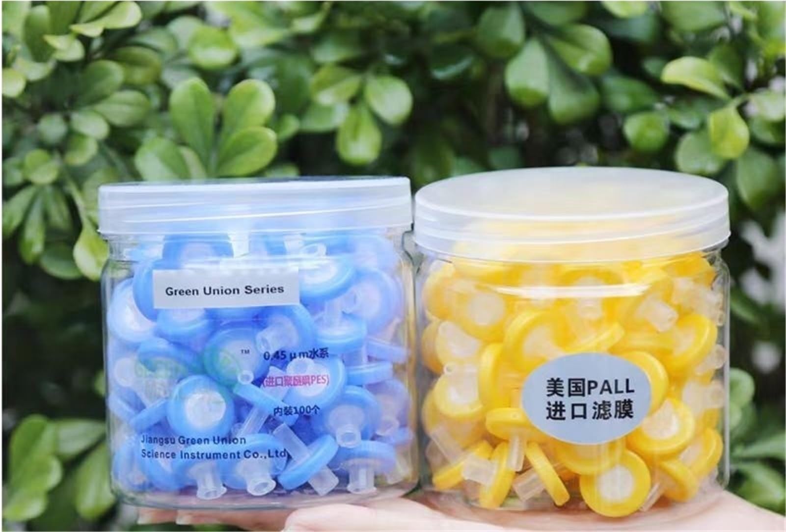 100 unids/Lote Laboratorio 13mm 25mm Material Nylon/PES/PTFE/MCE/Filtro de Membrana miliporo de Fibra de Vidrio 0,22/0,45um tamaño de poro(25mm 0.22um PES) | 25mm 0.22um PES