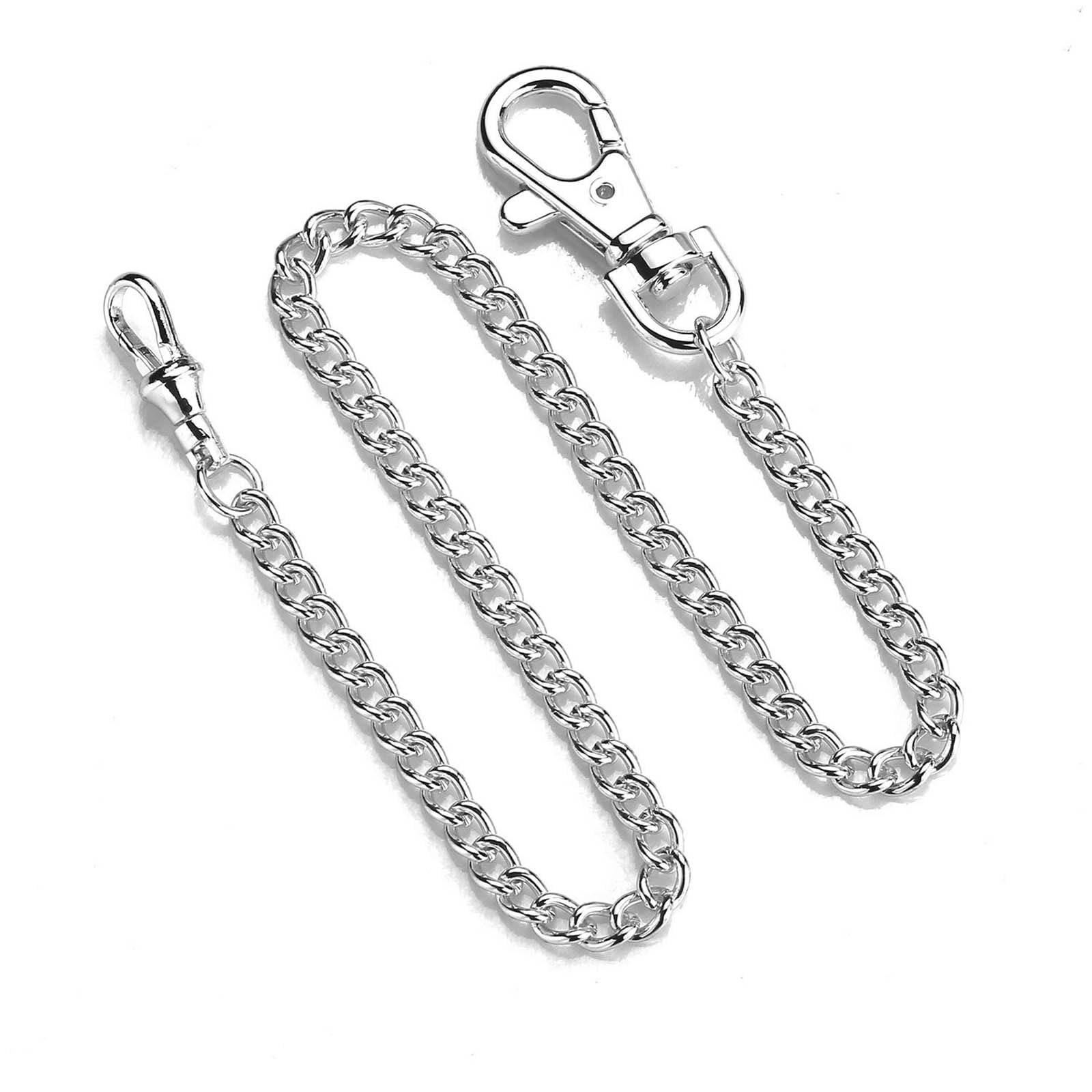 QIEIEI Pocket Watch Chain Gold Silver Color Pocket Watches Chains Replacement Chain for Antique Vintage Watch Alloy