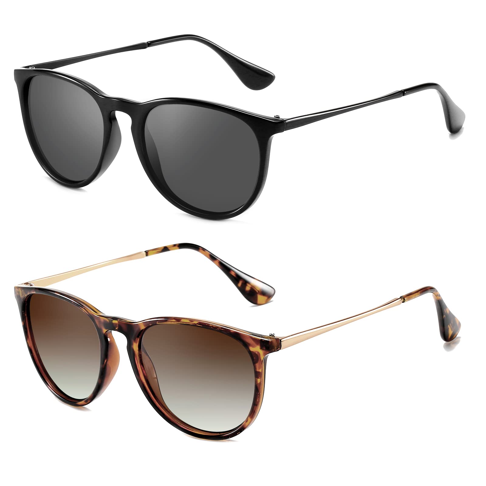 PROUDDEMONWomen Men Polarized Sunglasses Retro Round Mirrored lens 100% UV Protection Sun Glasses Trendy