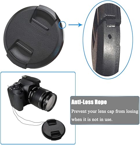 Miniatura 4 de Tapa de lente a presión de 2.165 in para Sony E f3.5-5.6 18-135 OSS para Sony Alpha a6600 a6400, cubierta de lente Fire-Rock para Sony FE