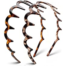 Sizobi Zig Zag Headbands for Women, Non-Slip Comb Wavy Headbands with Teeth