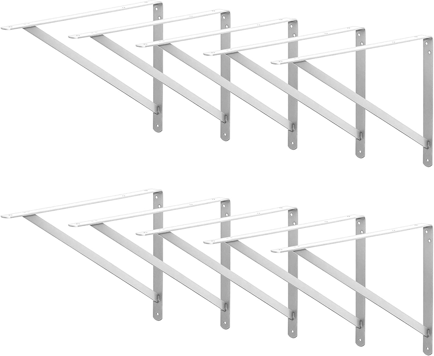Decko Products 49149-10 Heavy-Duty Shelf Bracket, 19.25-Inch X 12.50-Inch, White, 10-Pack