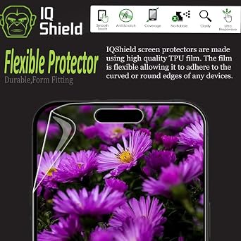 IQShield 2 Pack Screen Protector for iPhone 15 Pro 6.1 Inch - Easy Install, Anti-Scratch, Anti-Bubble Clear TPU Film