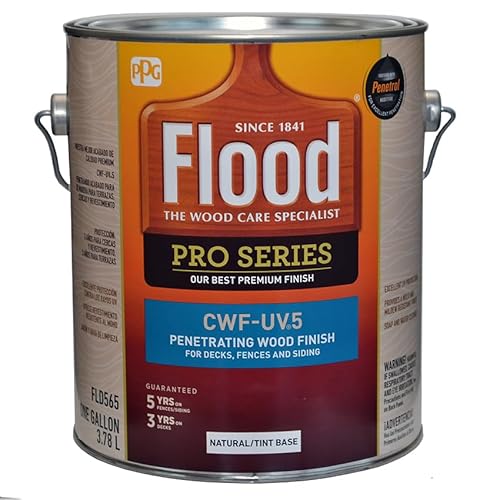 4-Pack of 1 gal Flood FLD565 Natural CWF-UV5 Exterior Clear Wood Finish