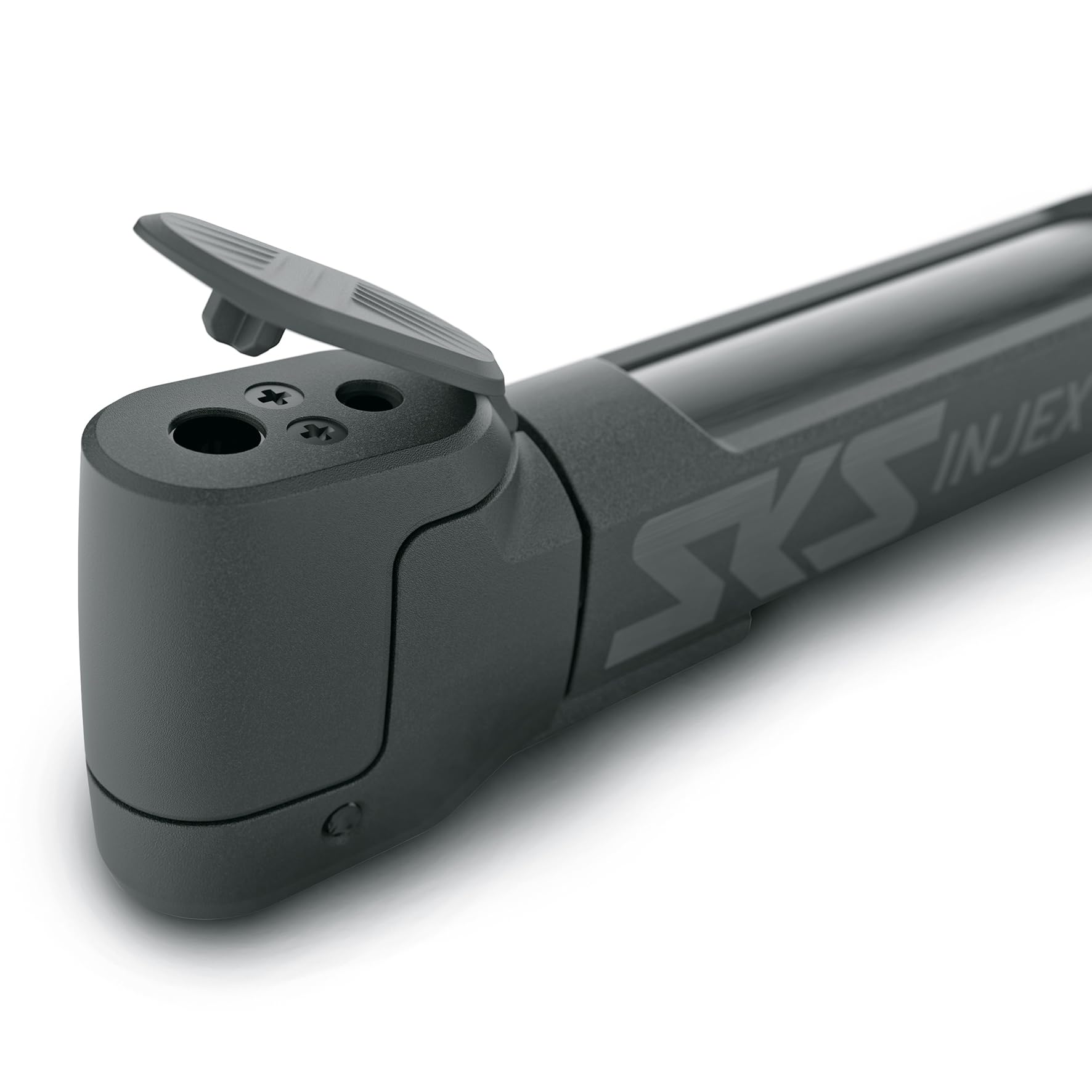 SKS GERMANY INJEX PRO Minipumpe (Fahrradpumpe für Unterwegs, Ergonomischer T-Griff, Optimierte Handhabung, Platzsparende Befestigung, MV Easy-Kopf für alle Ventile), Schwarz