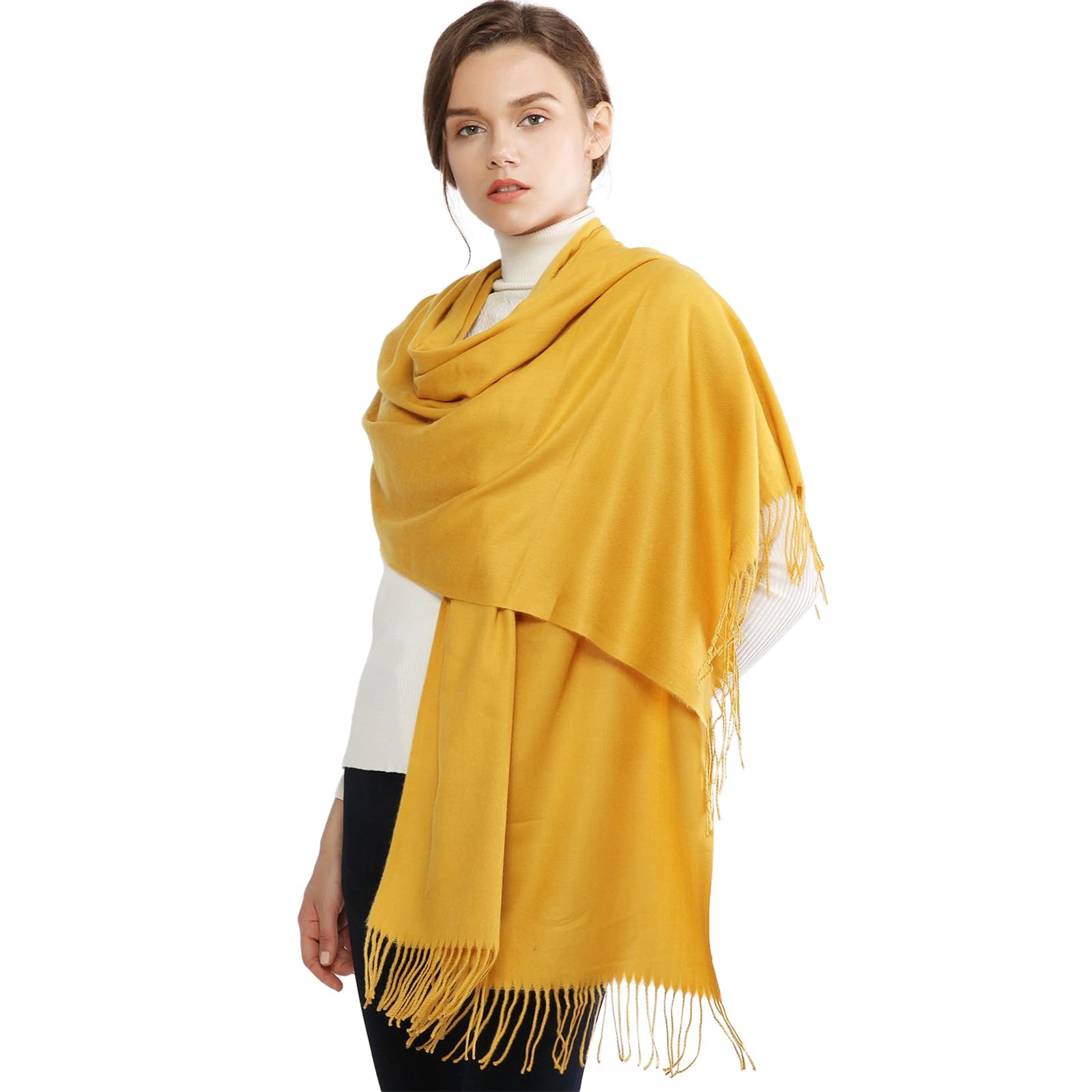 RIIQIICHY Sciarpa Scialle Donna Stola Invernale Pashmina Elegante Cerimonia Con Frange