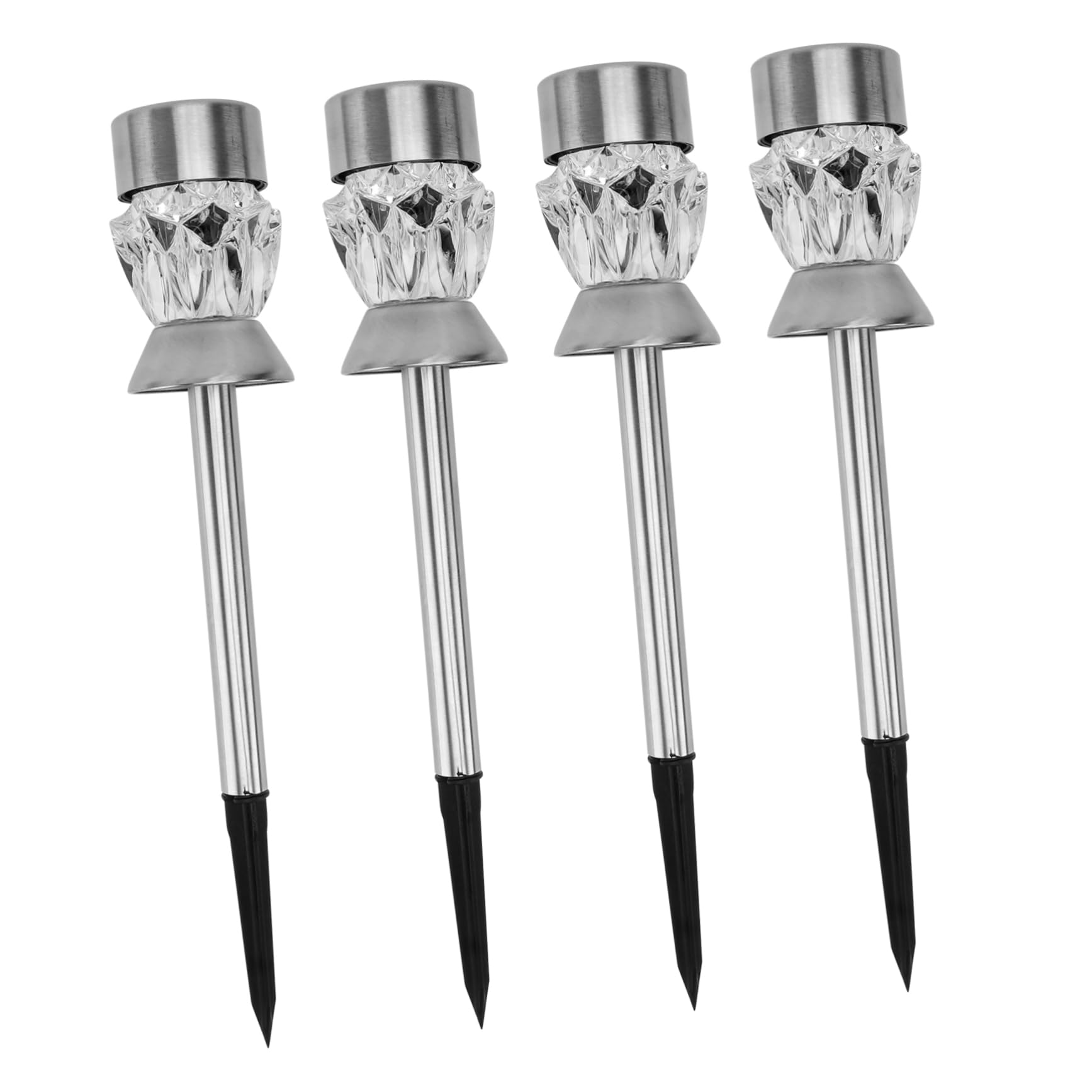 Gogogmee 4pcs Solar Diamond Design Lamps Easy to Install Decorative Garden Lights for Outdoor Lawn and Patio Decor