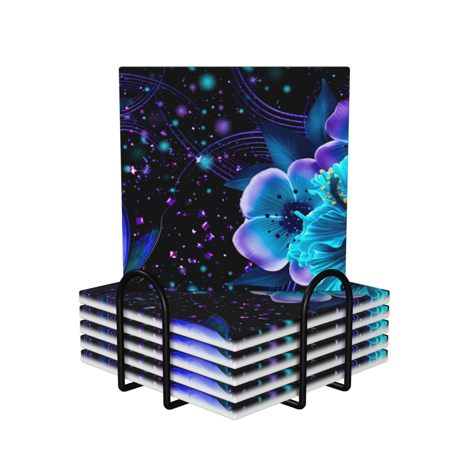 Dessous de verre absorbant en céramique lot de 6 anti-rayures pour table