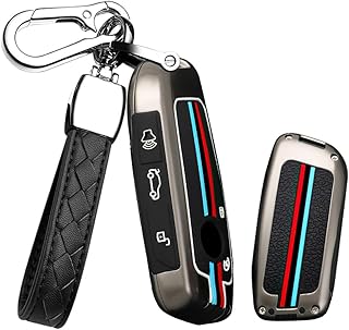 HIBEYO Keyless Car Key Case Suitable for BMW X1 U11 I7 G70 X7 Lci 320i F20 U06 M3 GTR X3 X5 X7 F48 2023 2024 Protective Key Case Key Case Key Box Accessories 5-Button-A Black