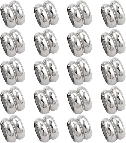 Miniatura 3 de 20 cuentas espaciadoras de columna ranuradas para la fabricación de joyas, cuentas sueltas de acero inoxidable para pulseras de collares, L 0.197