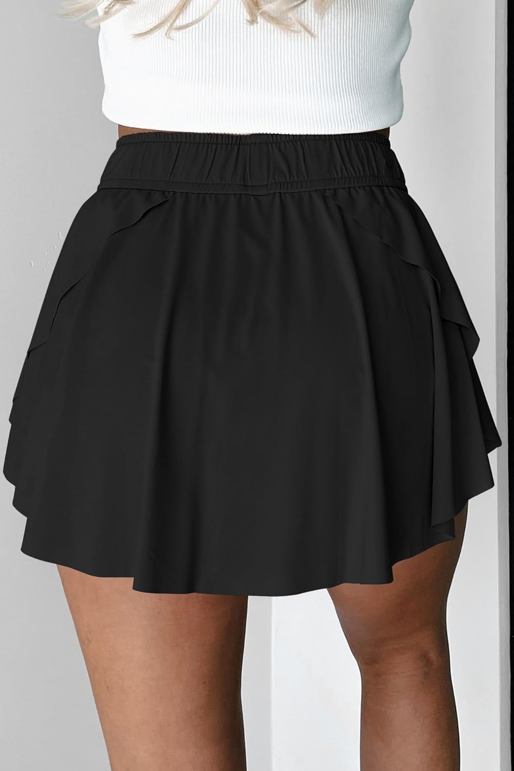 Womens Casual Tennis Skirt with Drawstring Lined High Waisted Athletic Mini Skorts Skirts for Workout - Image 6