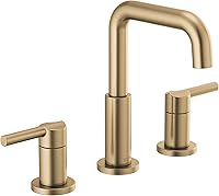 Delta Nicoli Champagne Bronze 3-Hole 8-Inch Widespread Bathroom Sink Faucet with Push-Pop Drain 35849LF-CZ