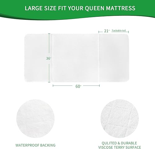 Miniatura 4 de Almohadillas de cama para incontinencia para adultos, niños y ancianos, protectores de colchón impermeables y reutilizables, almohadillas lavables