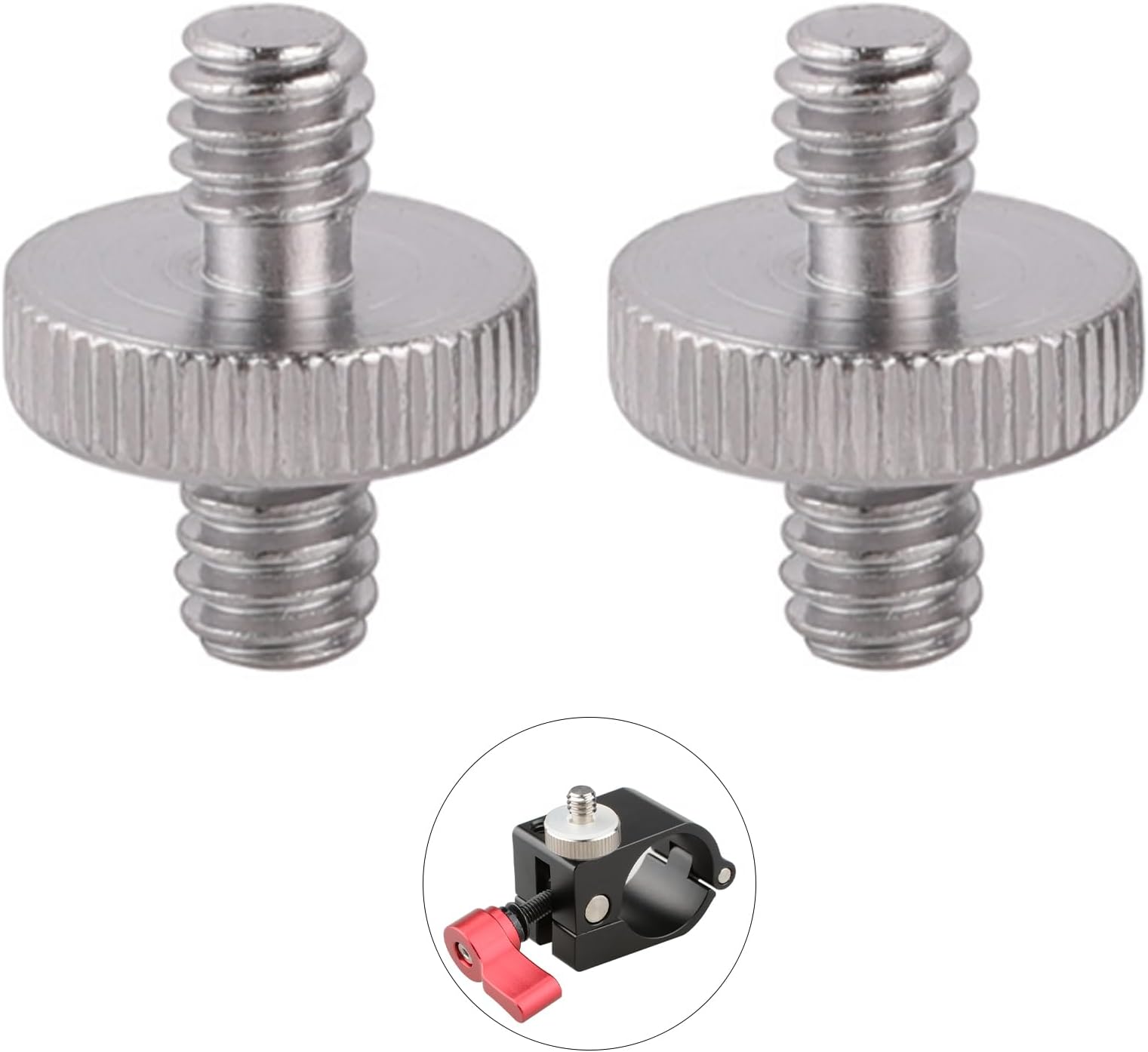 2 Pcs 1/4" to 1/4" Male Threaded Tripod Screw Adapter,Camera Adapter Screw,Double Head Stud Camera Thread Adapter,Metal Converter 1/4 Thread Screw,for Camera,Shoulder Rig,Light Stand