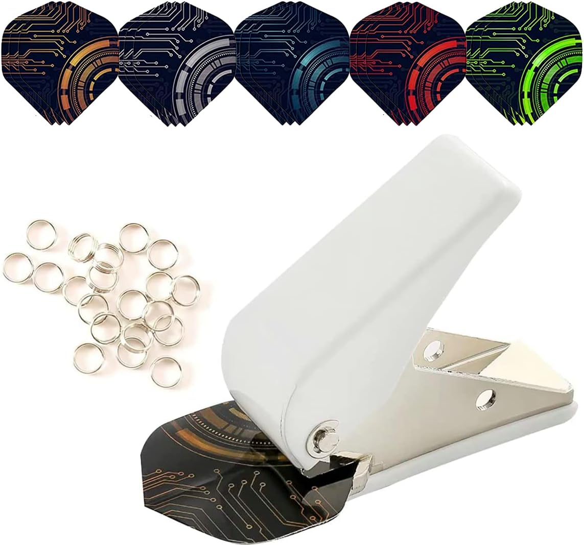 HERZWILD Dart Flights Hole Punch Dart Flights Metal Ring Shaft Spring