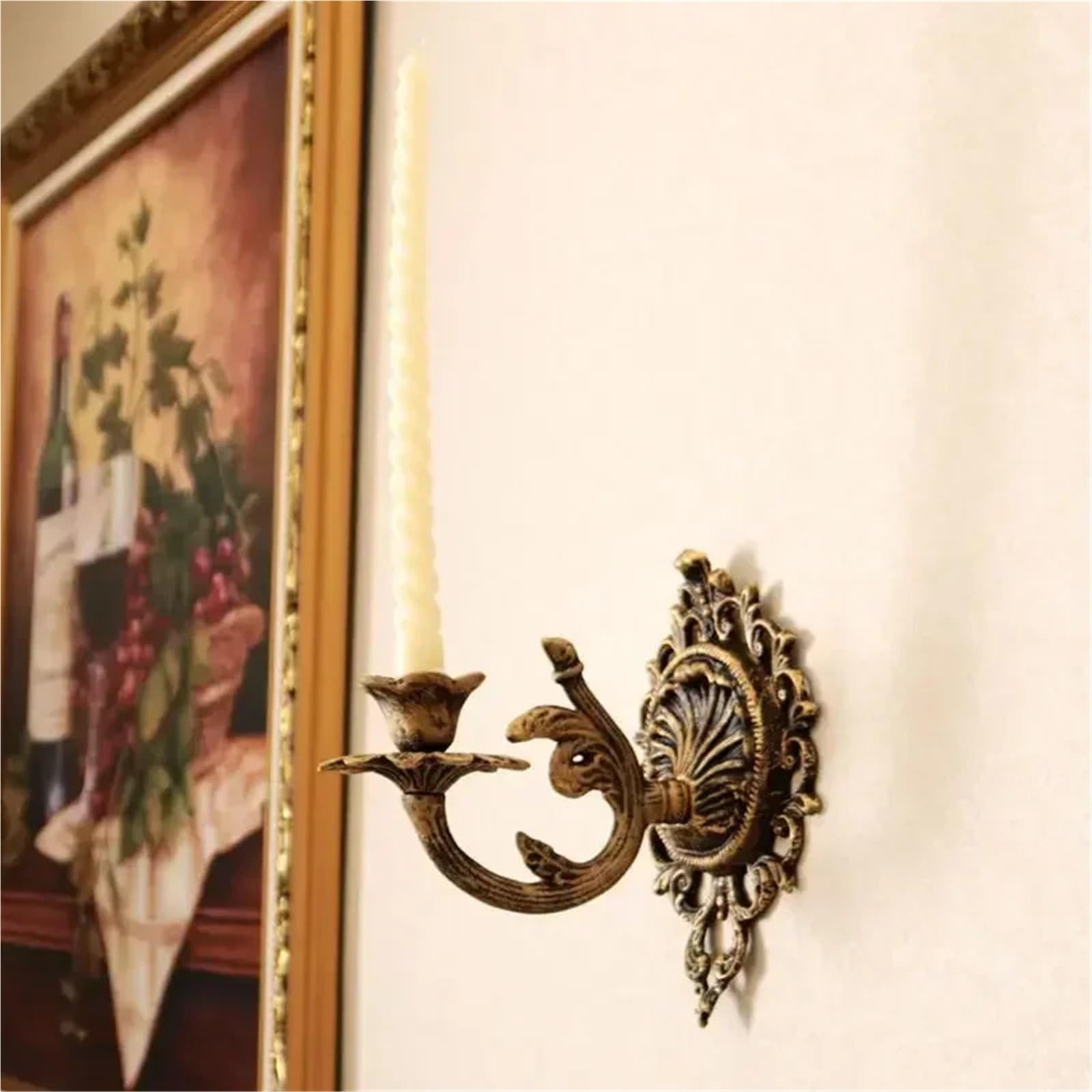 Świecznik naścienny ścienny świecznik kreatywny ścienny wiszący świecznik metalowy retro świecznik lampa wiatrowa dziedziniec ogród dziedziniec dekoracja ścienna do łazienki sypialni