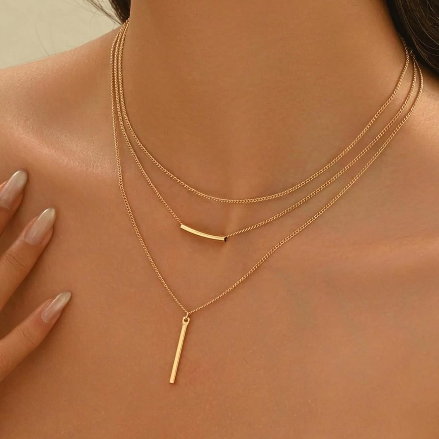 72ore Gold Layered Necklace Earrings Set Gold Dainty Trendy Earrings Necklaces for Women 2025 Boho Jewelry Set Birthday Gifts Outfits Accessories - Image 5