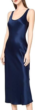 DAISYSILK 22 Momme 100% Mulberry Silk Dress with Scoop Neck Midi Silk Slip Sleeveless Dress Party Dresses for Women