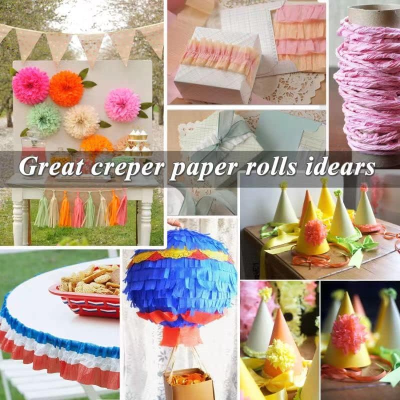 Image of Burgundy Crepe Paper Streamers 8 Rolls, Party Streamers for Birthday Wedding Baby Bridal Shower Decorations Halloween Christmas Craft Supplies (1.8 Inch x 82 Ft /Roll, 656ft)