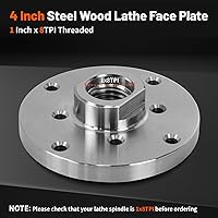 Vista 33 de Placa frontal de torno de madera de acero de 2 pulgadas, placa frontal para torno de madera, placa frontal de torno apta para husillo de 1 pulgada x