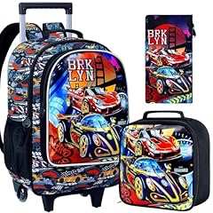 Upgraded Uv Printing Race Car Rolling Backpack