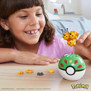 Mega Construx Pokemon Series 17 Combee Figure Building Set with Friend Poke Ball