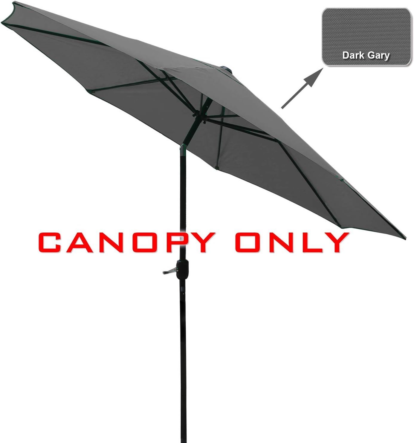 Bundle: 1 Sets of 9ft Outdoor Umbrella Replacement Top Patio Umbrella Dark Gray and 1 Sets of 9FT Outdoor Garden Table Umbrella Patio Umbrella Market Umbrella with Push Button Tilt Turquoise