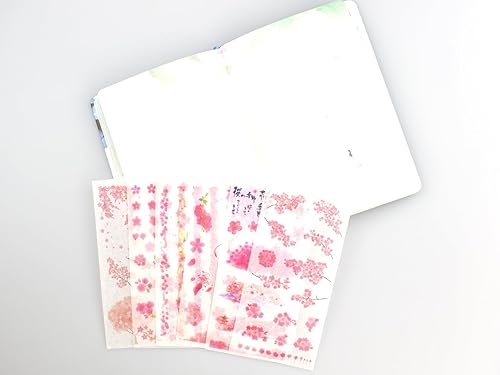 Miniatura 2 de Paquete de 2 calcomanías románticas de flor de cerezo para álbumes de recortes, calcomanías de cerezo rosa japonés, para arte, manualidades, diario,