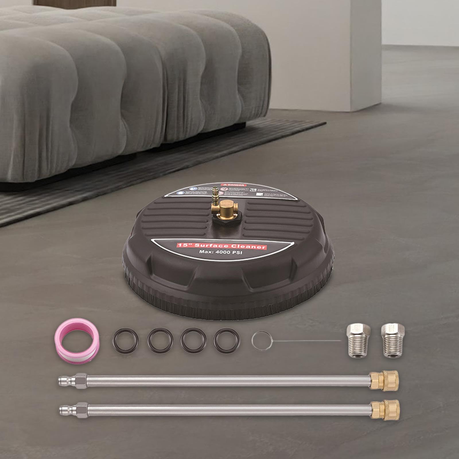 Limpiador de Superficies para Hidrolavadora, Hidrolavadora de 15 Pulgadas para Entradas de Vehículos, Limpiador de Superficies Planas para Terrazas de, con Accesorios